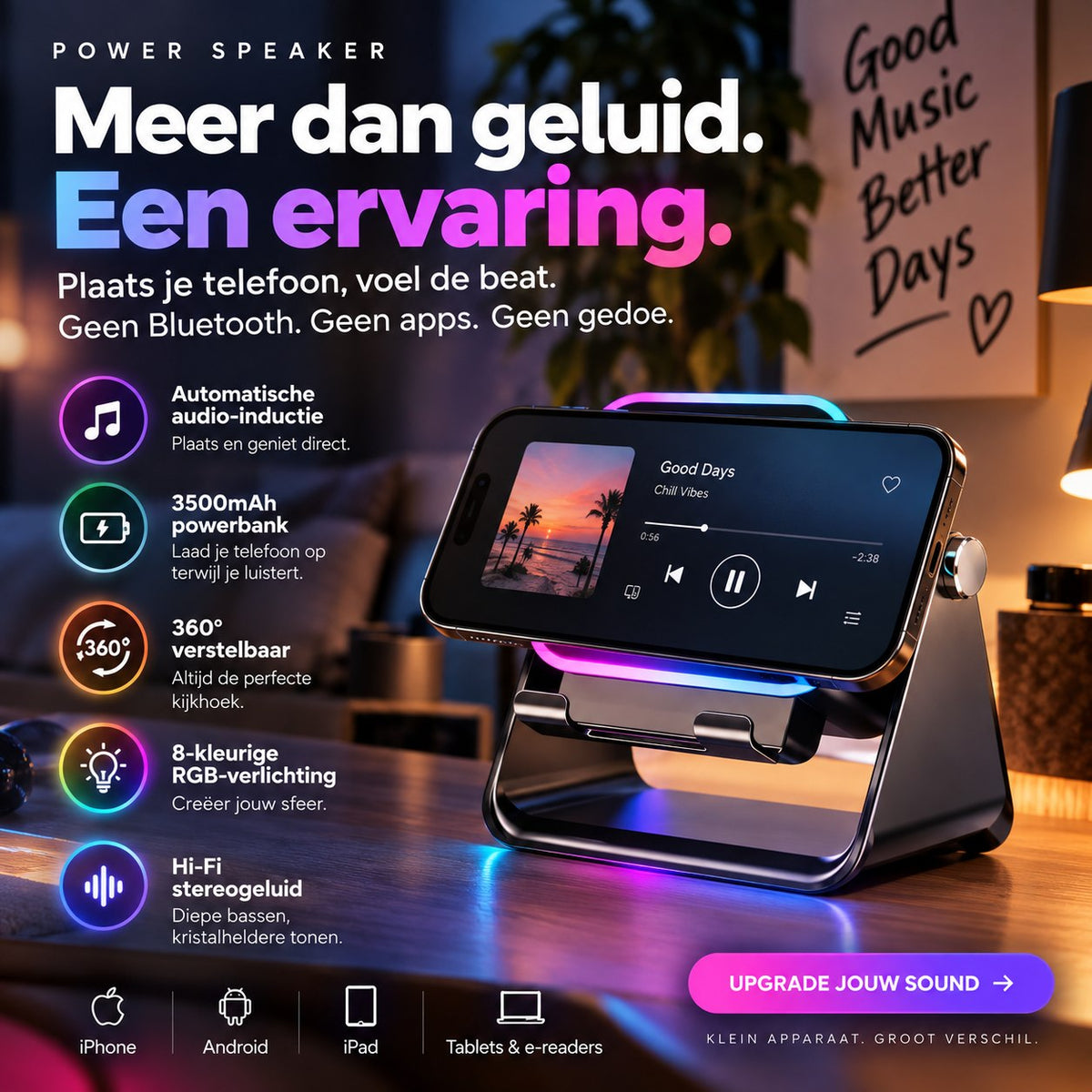 Power Speaker - 5-In-1 Draadloze Luidsprekerstandaard!
