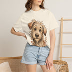 Happy Scruffy Dog T-Shirt — Cute Paw Print Portrait Tee