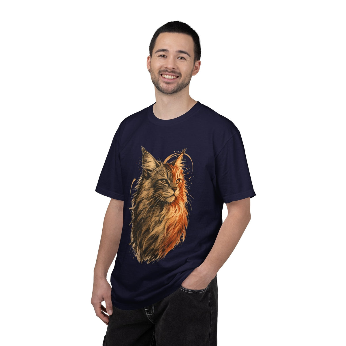 Majestic Maine Coon Cat T-Shirt — Artistic Portrait Tee for Cat Lovers