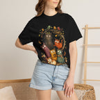 Cat Family Woodland Tee — Cute Autumn Cats Illustration T-Shirt
