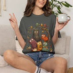 Cat Family Woodland Tee — Cute Autumn Cats Illustration T-Shirt