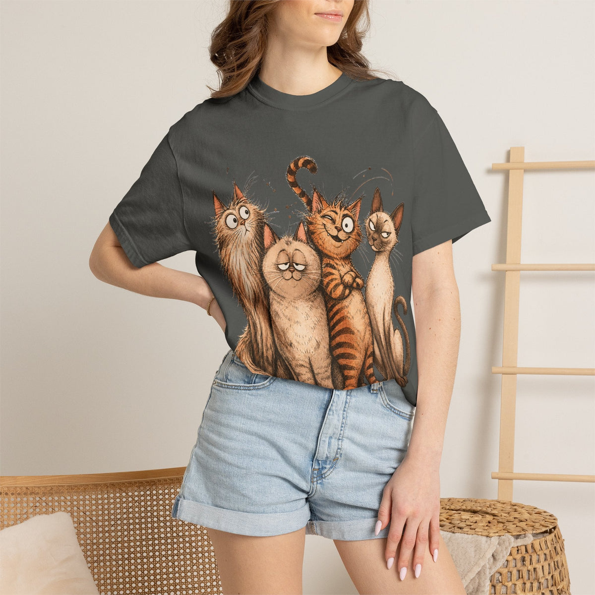 Cat Squad T-Shirt — Cute Cartoon Cat Family Graphic Tee