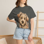 Happy Scruffy Dog T-Shirt — Cute Paw Print Portrait Tee