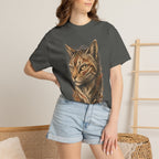 Cat Portrait T-Shirt — Realistic Tabby Illustration Tee