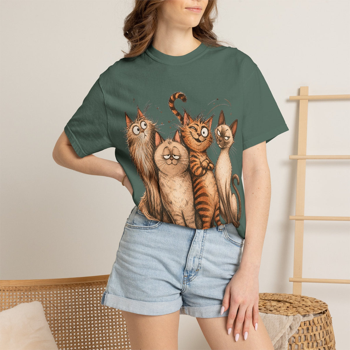 Cat Squad T-Shirt — Cute Cartoon Cat Family Graphic Tee
