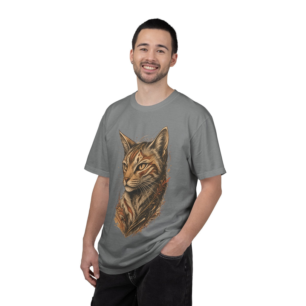 Cat Portrait T-Shirt — Realistic Tabby Illustration Tee