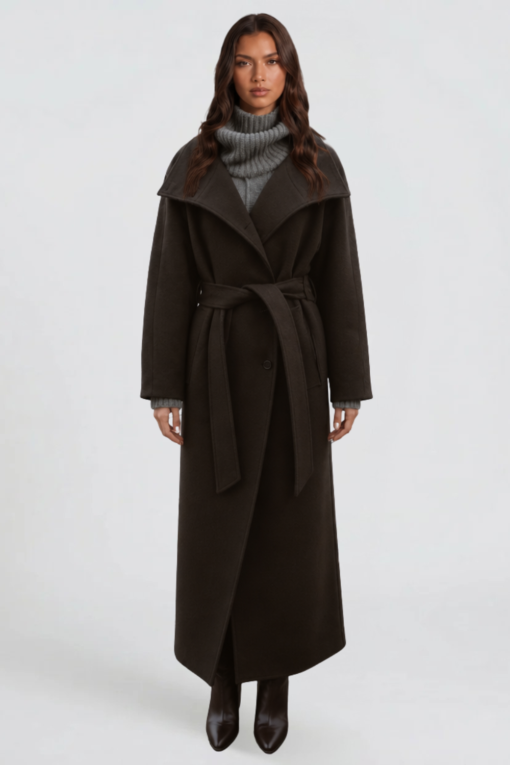 Adriana - wollen jas met riem