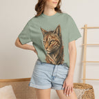 Cat Portrait T-Shirt — Realistic Tabby Illustration Tee