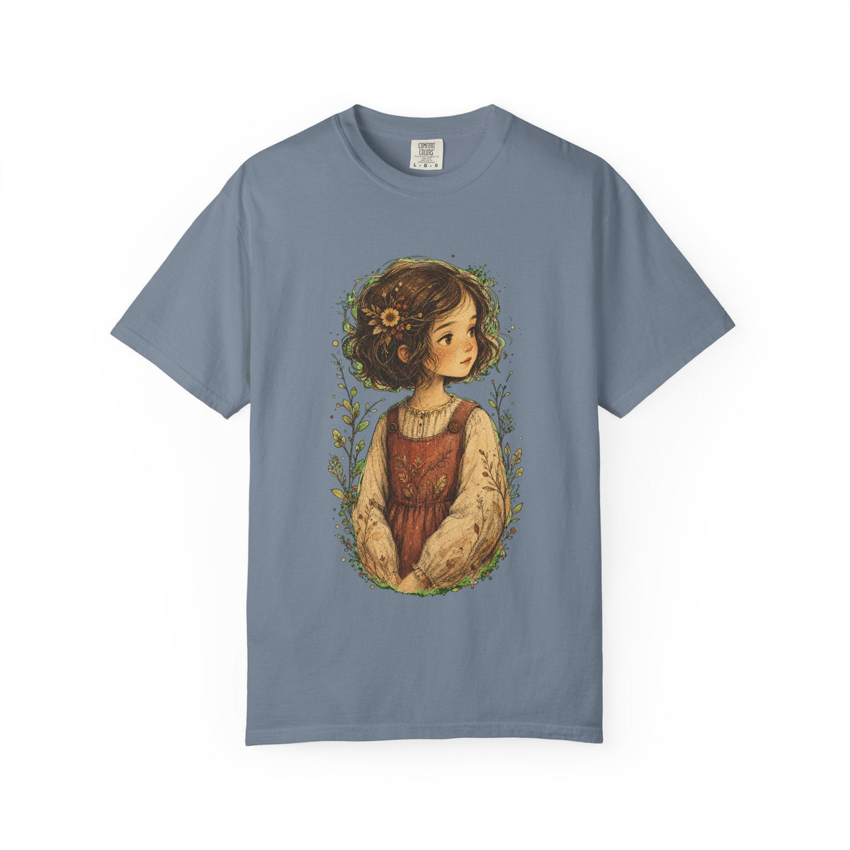 Vintage Cottagecore Girl Illustration T-Shirt