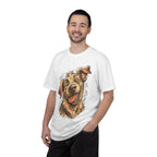 Happy Dog Portrait T-Shirt — Playful Paw Print Graphic Tee for Dog Lovers