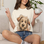 Happy Scruffy Dog T-Shirt — Cute Paw Print Portrait Tee