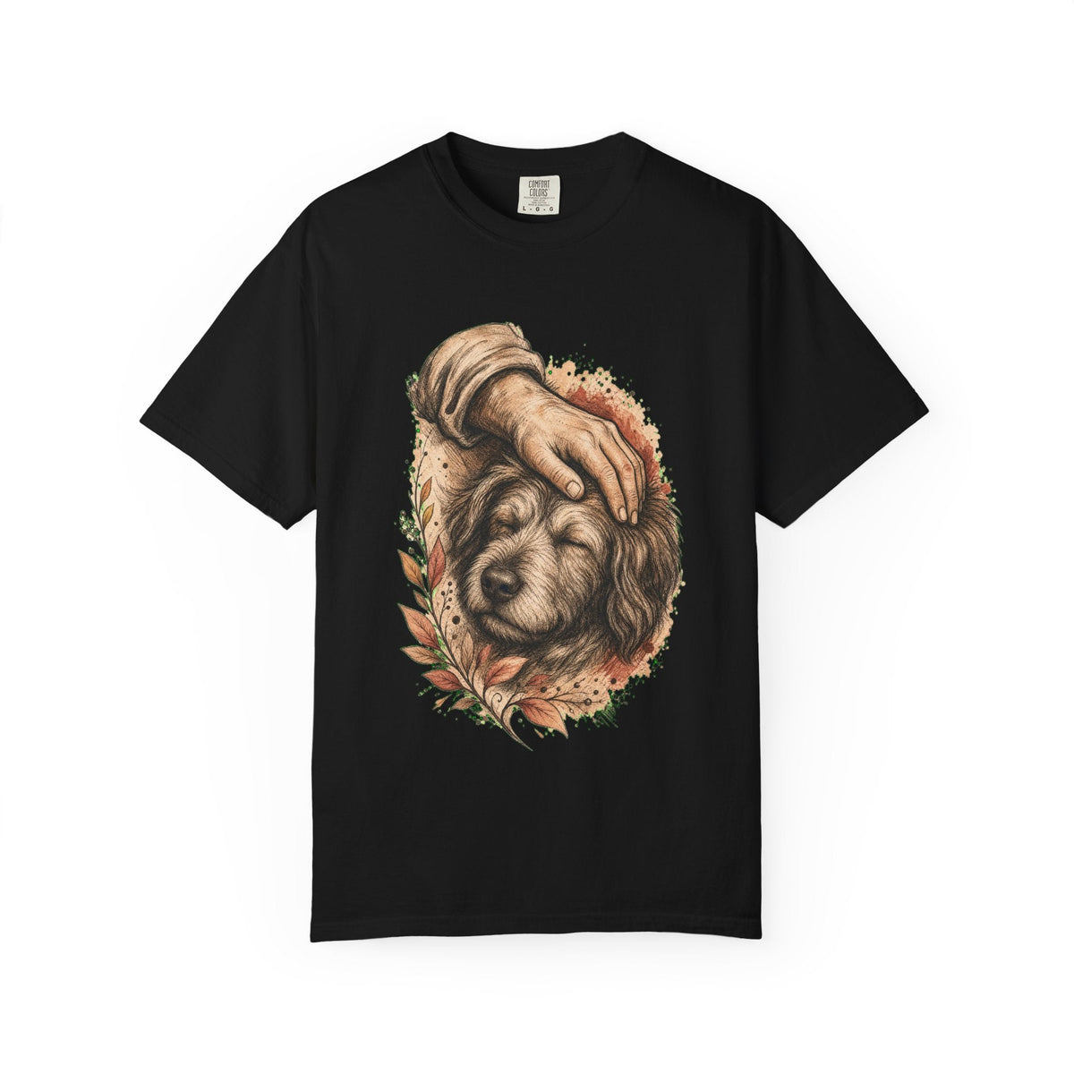 T-Shirt — Gentle Petting Rescue Dog Portrait Tee