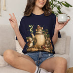 Peace on Earth Christmas T-Shirt — Vintage Holiday Tea & Mouse Illustration