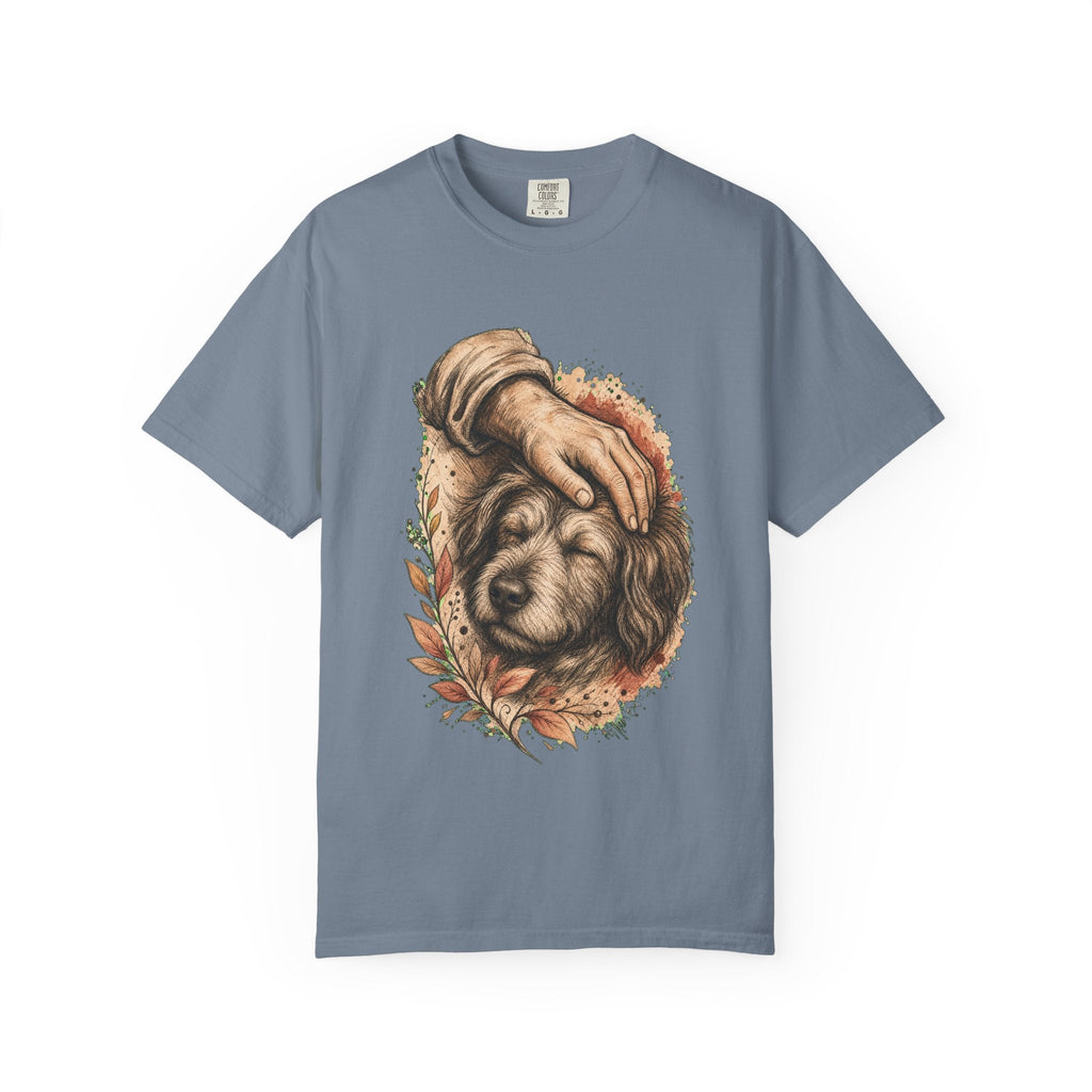T-Shirt — Gentle Petting Rescue Dog Portrait Tee
