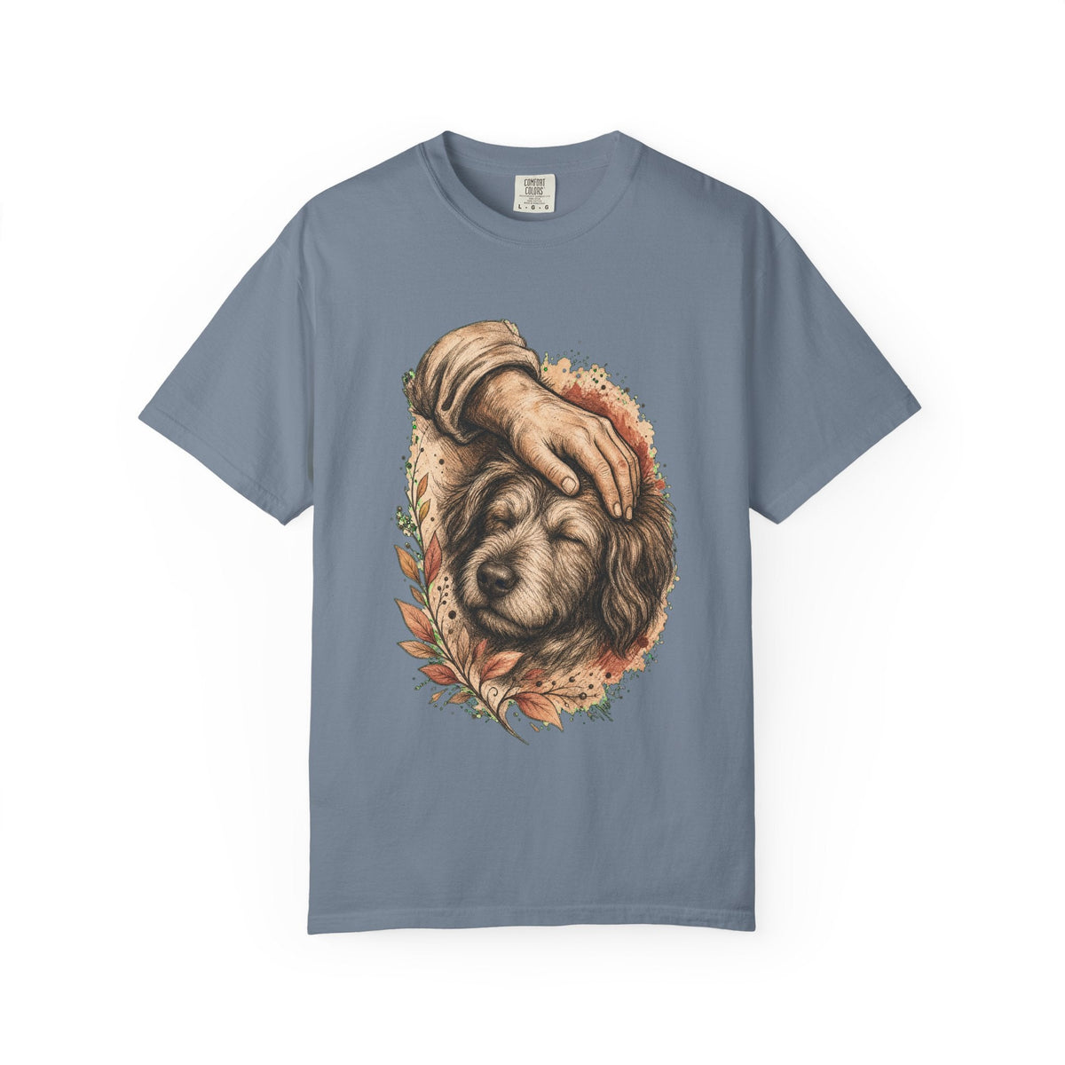 T-Shirt — Gentle Petting Rescue Dog Portrait Tee