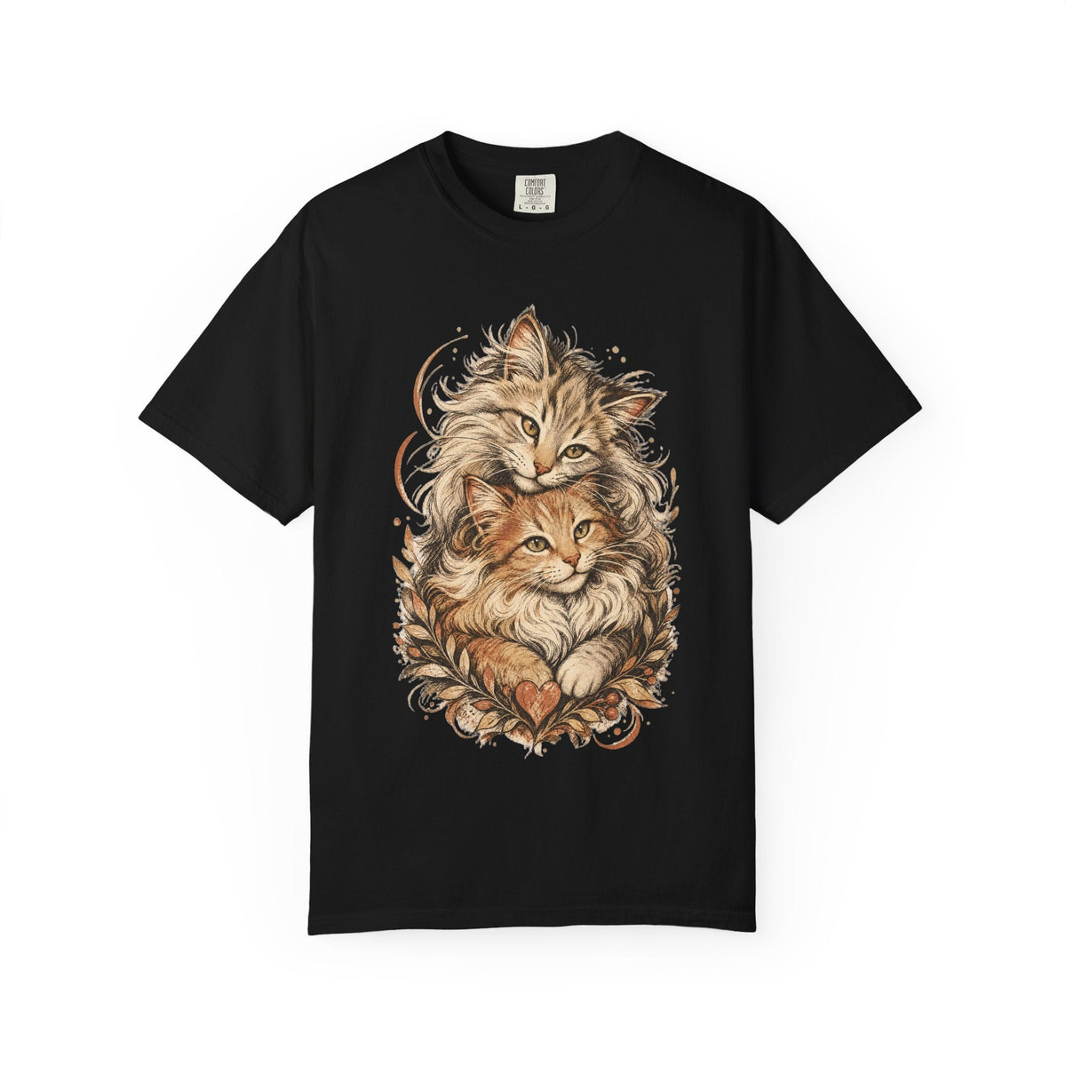 Cat Lovers Vintage Art T-Shirt — Cozy Fluffy Cats Illustration