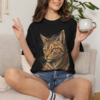Cat Portrait T-Shirt — Realistic Tabby Illustration Tee