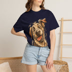 Happy Dog Portrait T-Shirt — Playful Paw Print Graphic Tee for Dog Lovers