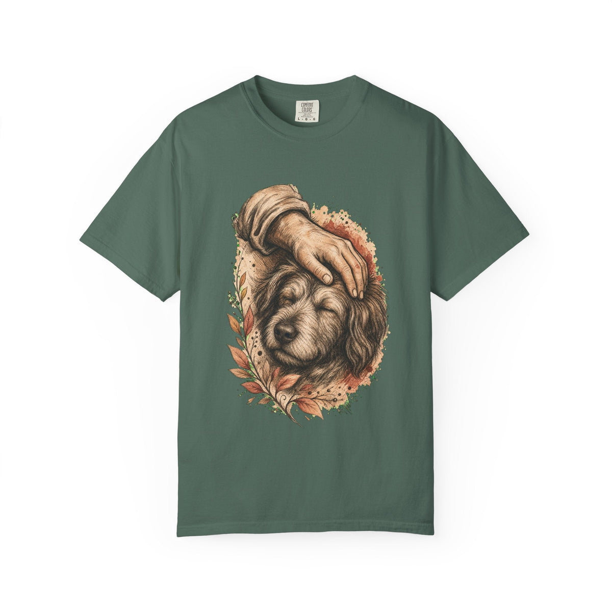 T-Shirt — Gentle Petting Rescue Dog Portrait Tee
