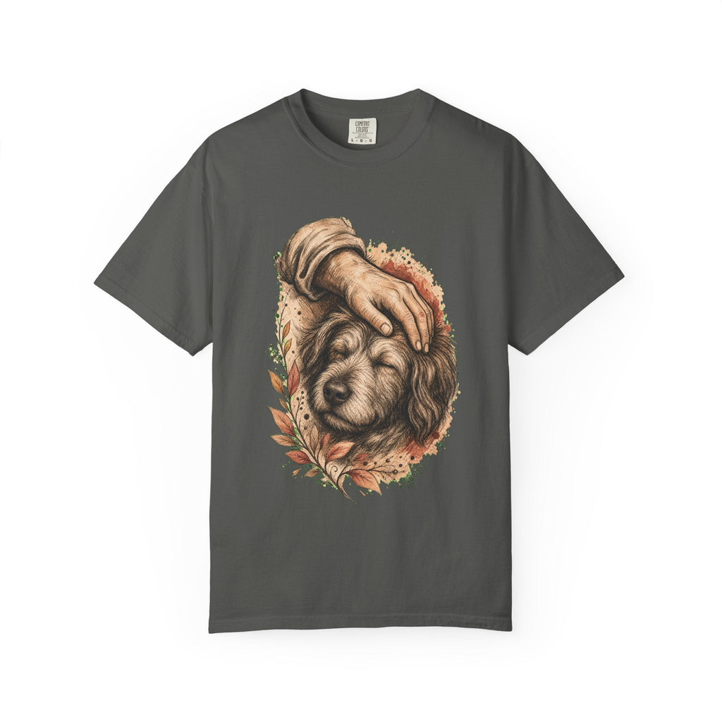 T-Shirt — Gentle Petting Rescue Dog Portrait Tee
