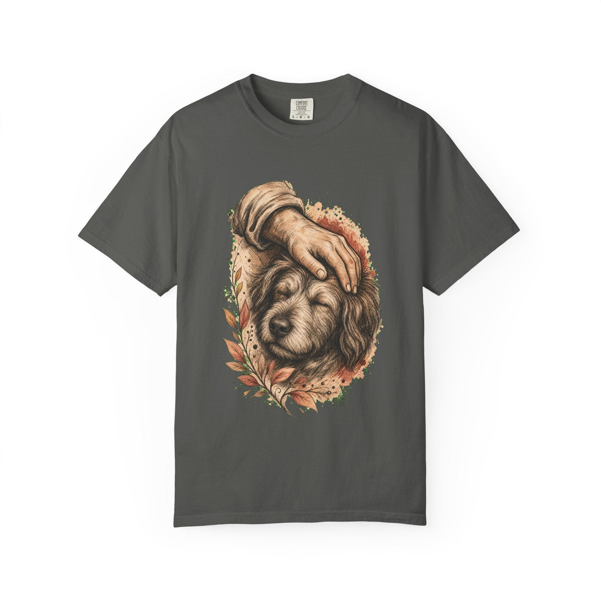 T-Shirt — Gentle Petting Rescue Dog Portrait Tee