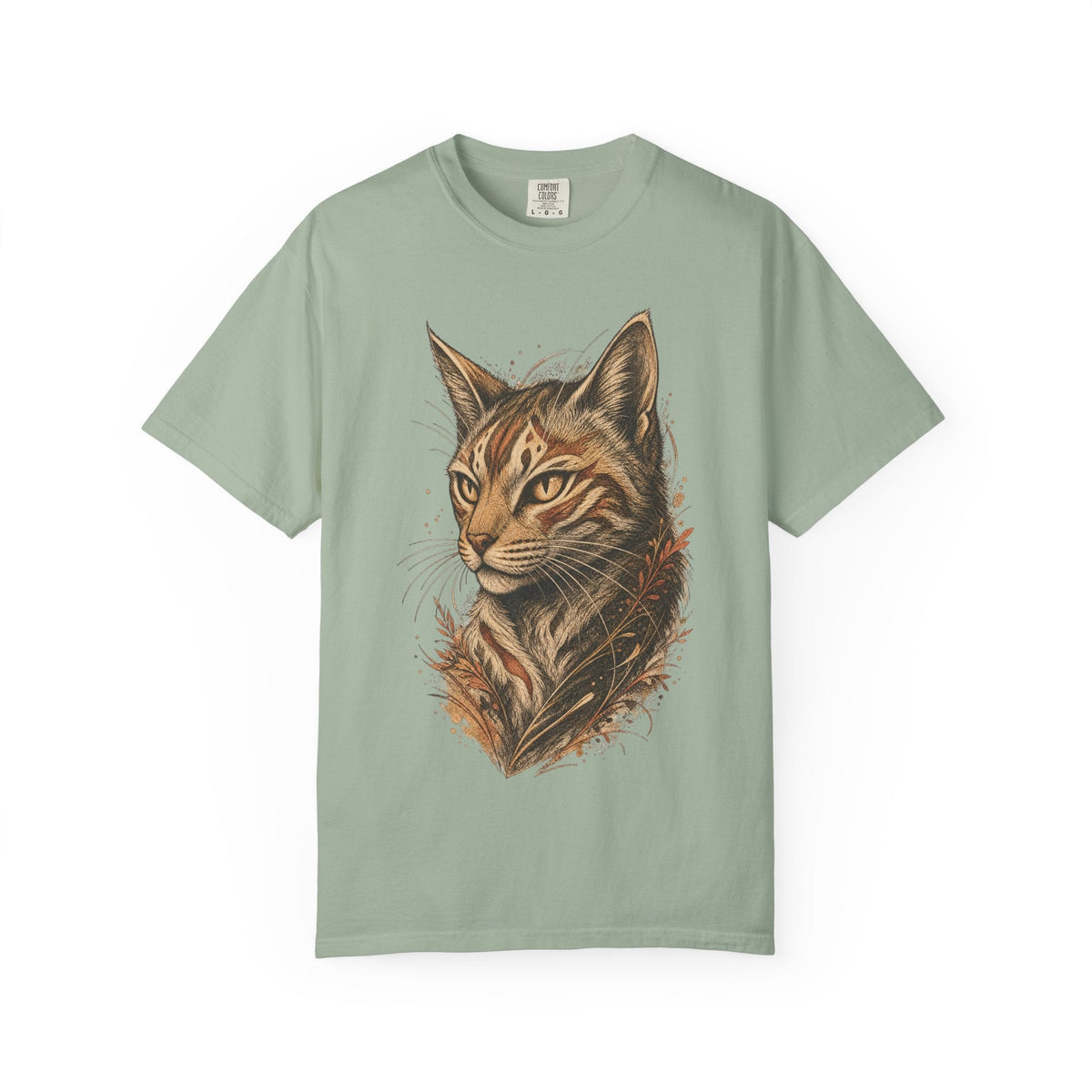 Cat Portrait T-Shirt — Realistic Tabby Illustration Tee