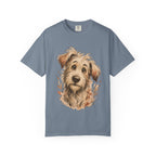 Happy Scruffy Dog T-Shirt — Cute Paw Print Portrait Tee