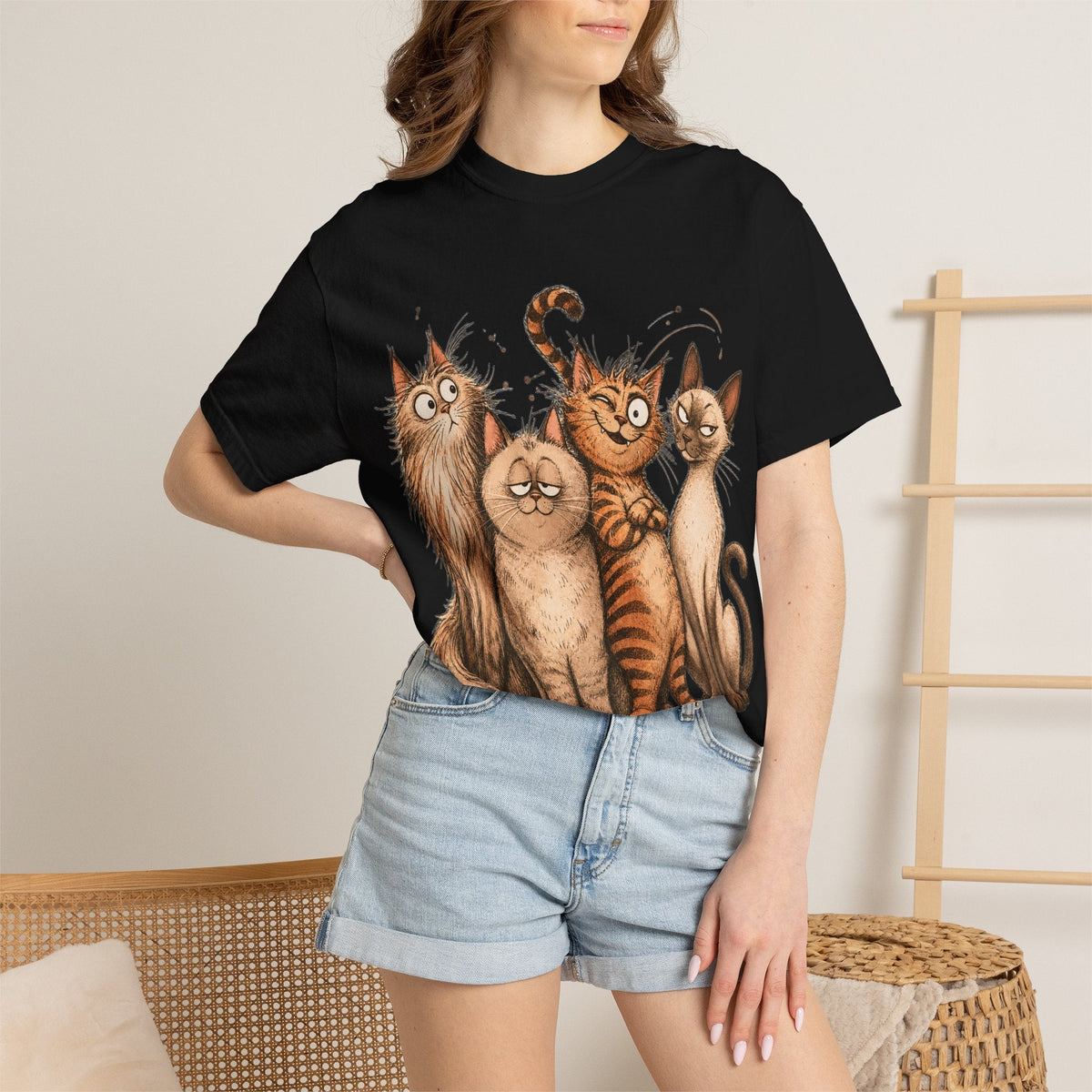 Cat Squad T-Shirt — Cute Cartoon Cat Family Graphic Tee