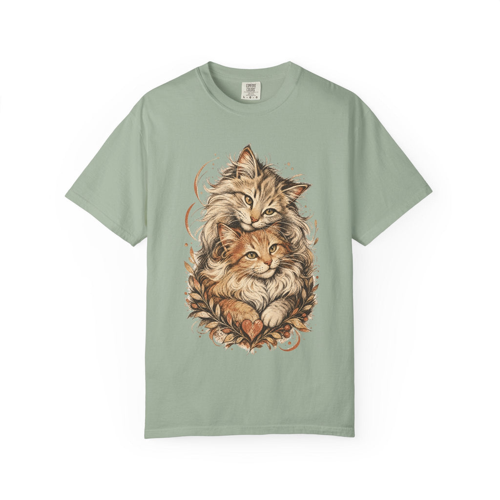 Cat Lovers Vintage Art T-Shirt — Cozy Fluffy Cats Illustration
