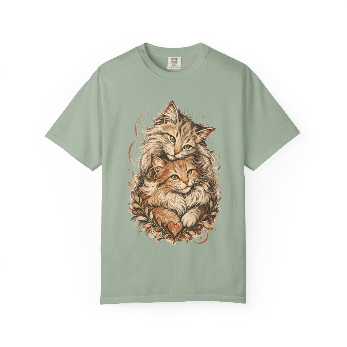 Cat Lovers Vintage Art T-Shirt — Cozy Fluffy Cats Illustration