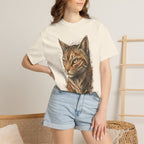 Cat Portrait T-Shirt — Realistic Tabby Illustration Tee