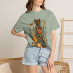 Cat Stack T-Shirt — Autumn Woodland Cats with Moon & Butterflies