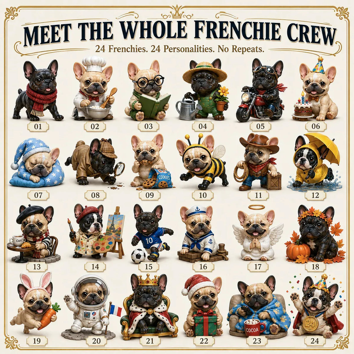 Frenchie Kalender | 24-daagse adventskalender