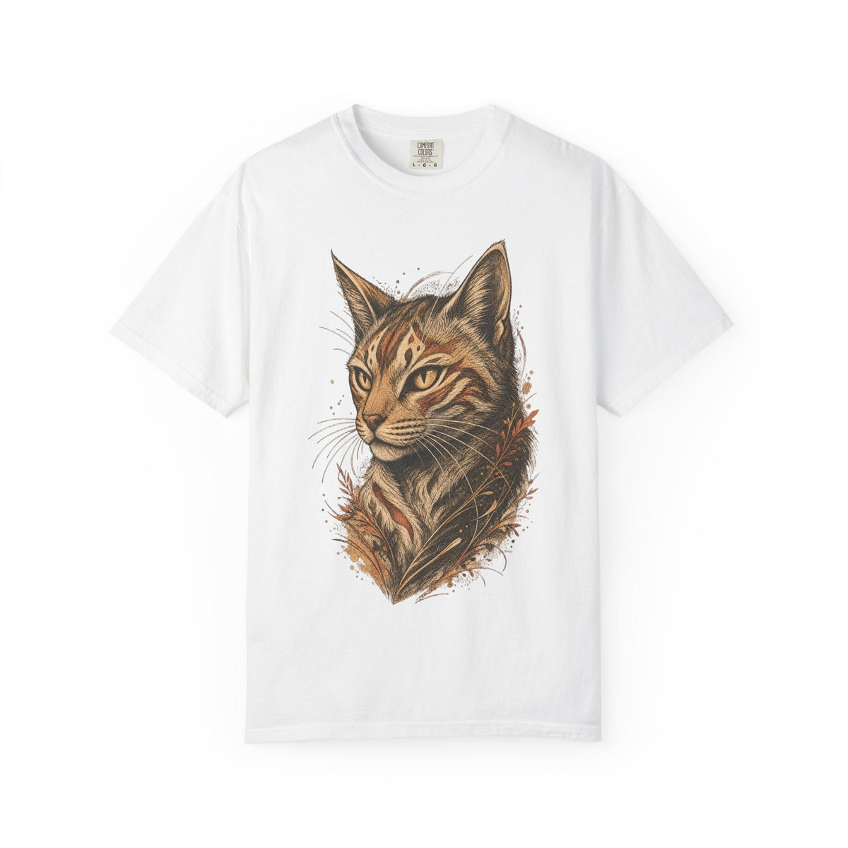 Cat Portrait T-Shirt — Realistic Tabby Illustration Tee