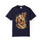 Happy Dog Portrait T-Shirt — Playful Paw Print Graphic Tee for Dog Lovers