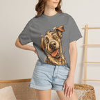 Happy Dog Portrait T-Shirt — Playful Paw Print Graphic Tee for Dog Lovers