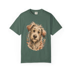 Happy Scruffy Dog T-Shirt — Cute Paw Print Portrait Tee