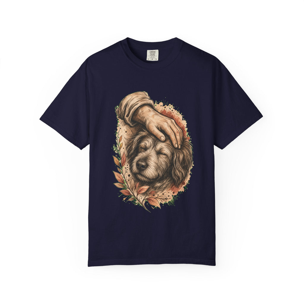 T-Shirt — Gentle Petting Rescue Dog Portrait Tee