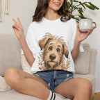 Happy Scruffy Dog T-Shirt — Cute Paw Print Portrait Tee