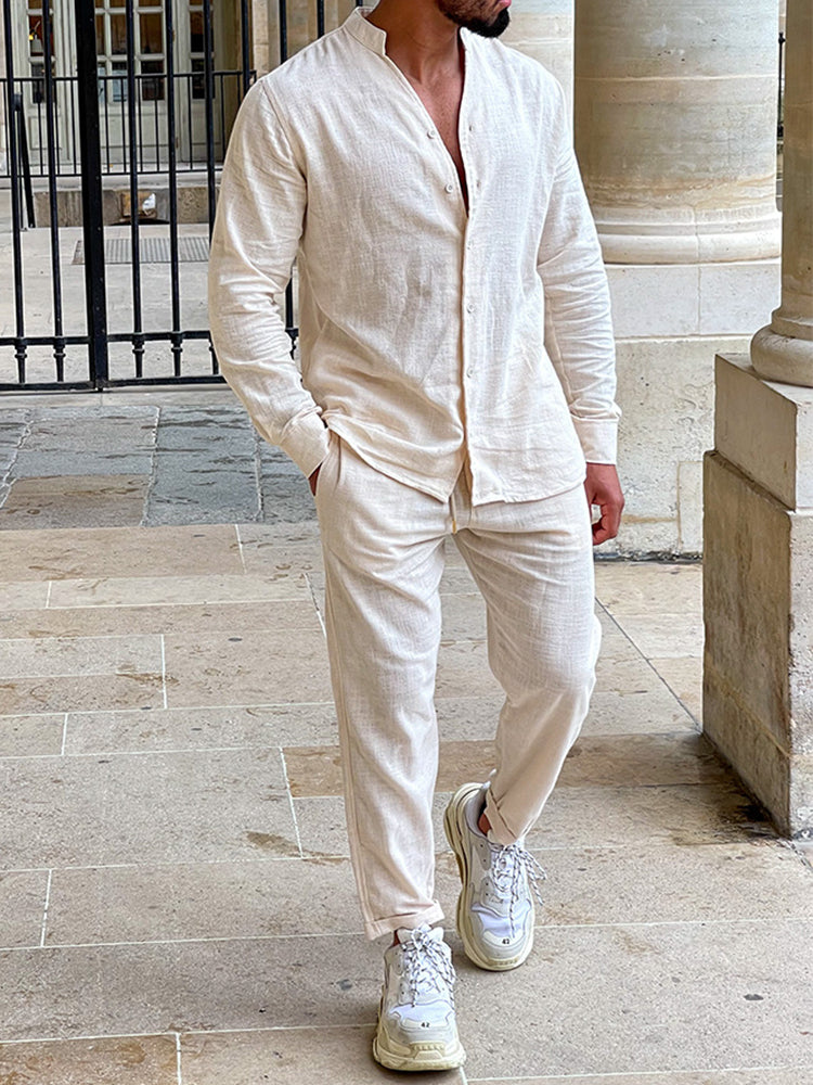 Dante Casual Long Sleeve Linnen Set