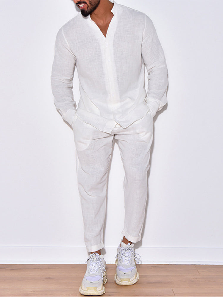 Dante Casual Long Sleeve Linnen Set