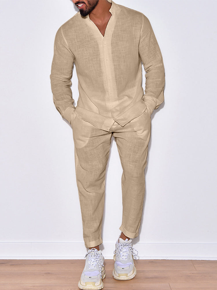 Dante Casual Long Sleeve Linnen Set