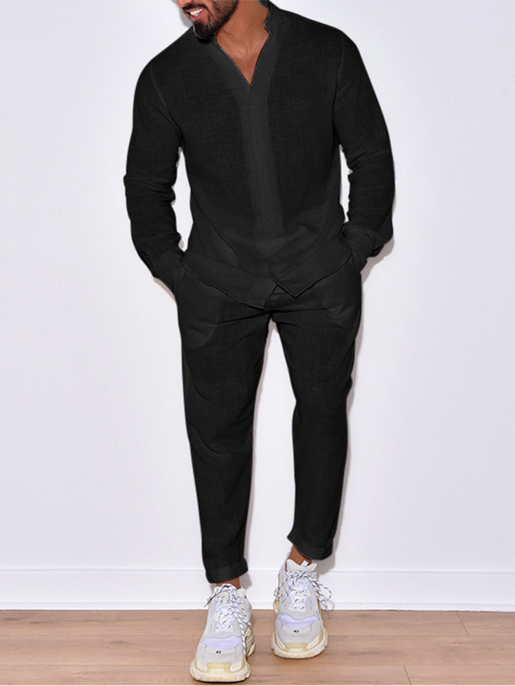 Dante Casual Long Sleeve Linnen Set