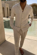 Azurro Long Sleeve Linnen Set