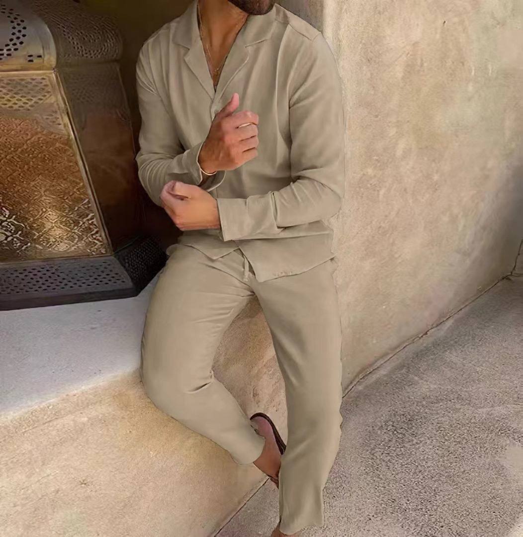 Azurro Long Sleeve Linnen Set