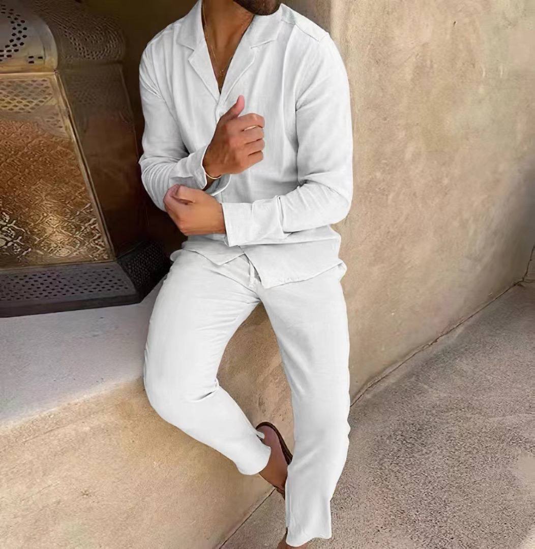 Azurro Long Sleeve Linnen Set