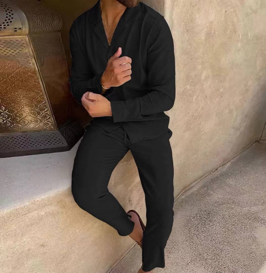 Azurro Long Sleeve Linnen Set