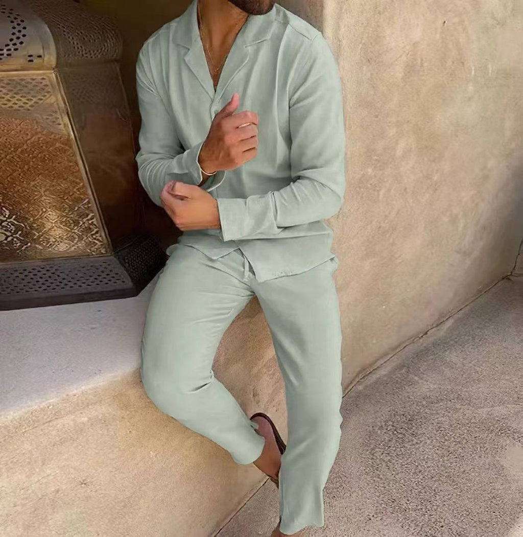 Azurro Long Sleeve Linnen Set